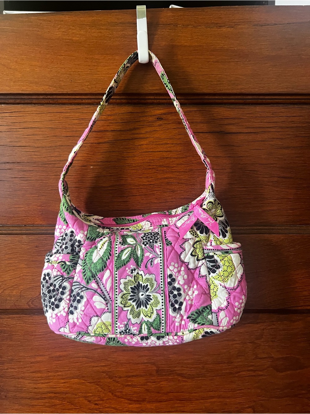 Vera Bradley Priscilla Pink and Green Quilted Floral Mini Bag